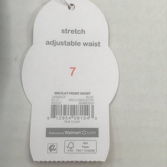 Wonder Nation Boy's Size 7 Adjustable Waist Flat Front Short Blue Palm Leaf New - Picture 4 of 13